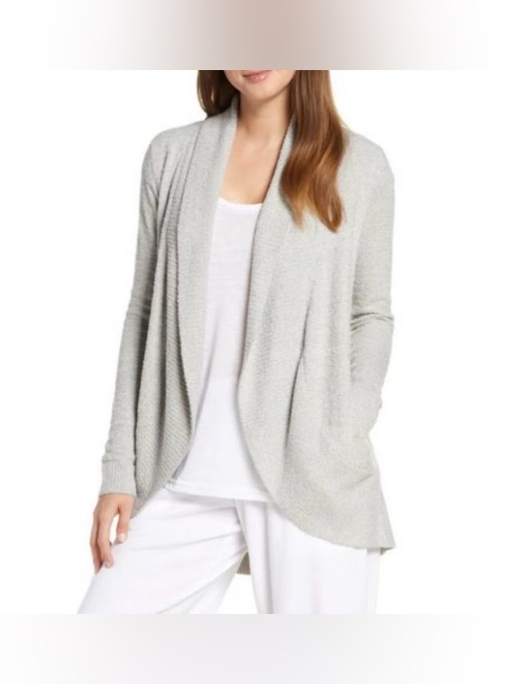 Barefoot Dreams Cozy Chic Lite Island Wrap Cardigan Light Gray SOFT Women XXS/XS